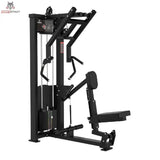 Titanium Strength Elite Series Ruderzugmaschine Seated Row – Schrägansicht mit Brustpolster, Sitz und Rudergriffen