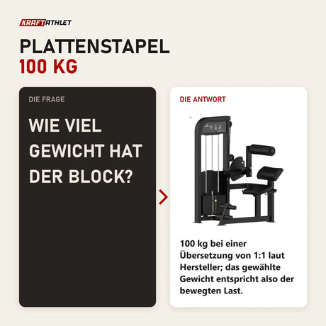 Frage und Antwort zu Titanium Strength Elite Series Rückenstreckung: Wie viel Gewicht hat der Block?