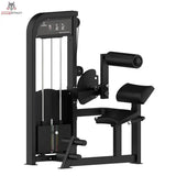 Titanium Strength Elite Series Rückenstreckung – Schrägansicht mit Rückenrolle, Sitz und Gewichtsturm