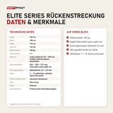 Technische Daten und Merkmale von Titanium Strength Elite Series Rückenstreckung als Tabelle