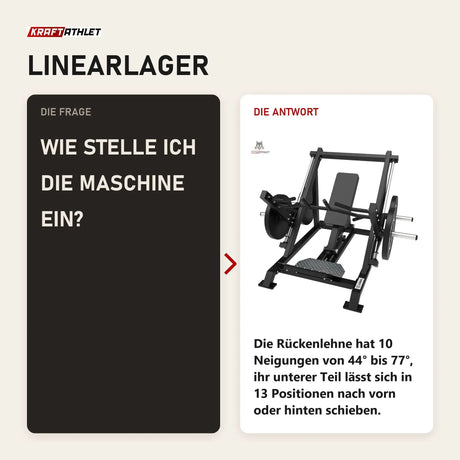 Frage und Antwort zu Titanium Strength Elite Series Schräger Linear-Rudertrainer: Wie stelle ich die Maschine ein?