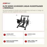 Titanium Strength Elite Series Schräger Linear-Rudertrainer mit 4 Merkmalen: Linearlager, Lehne 10-fach, Basis in 13 Positionen verschiebbar, Ober- Unter- und Neutralgriff