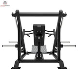 Titanium Strength Elite Series Schräger Linear-Rudertrainer in Rückansicht mit Fußplatte und Rahmen