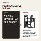 Frage und Antwort zu Titanium Strength Elite Series Schulterpresse: Wie viel Gewicht hat der Block?