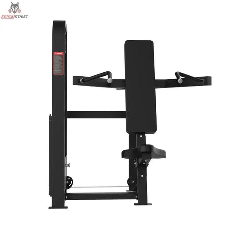 Titanium Strength Elite Series Schulterpresse – Frontansicht mit Rückenpolster und seitlichen Griffen