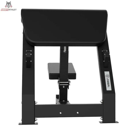 Titanium Strength Elite Series Scott-Bank Preacher in Schwarz, Rückansicht mit Sitz und Armpolster