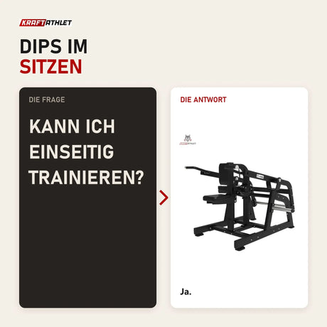 Frage und Antwort zu Titanium Strength Elite Series Seated Dip Maschine: Kann ich einseitig trainieren?