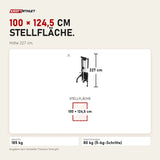 Maßbild Titanium Strength Elite Series Seilzugstation: Stellfläche 100 × 124,5 cm, Höhe 227 cm