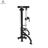 Titanium Strength Elite Series Seilzugstation: Seitenansicht von rechts mit Umlenkrollen am Turm