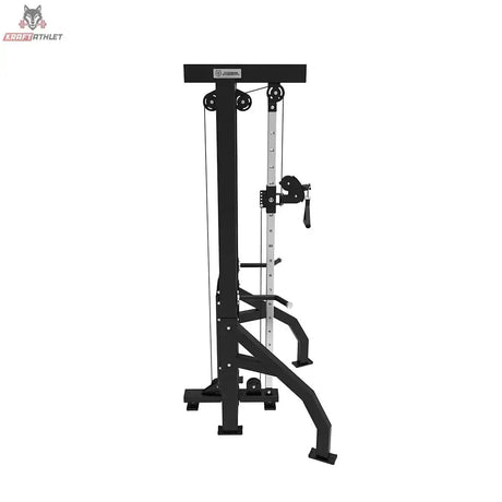 Titanium Strength Elite Series Seilzugstation: Seitenansicht von rechts mit Umlenkrollen am Turm