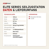 Technische Daten und Lieferumfang von Titanium Strength Elite Series Seilzugstation als Tabelle