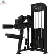 Titanium Strength Elite Series Seitenheben – Schrägansicht mit Armpolstern, Sitz und Gewichtsturm