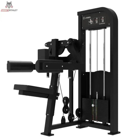 Titanium Strength Elite Series Seitenheben – Schrägansicht mit Armpolstern, Sitz und Gewichtsturm