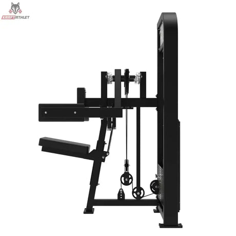 Titanium Strength Elite Series Seitenheben – Seitenansicht mit Armpolster, Sitz und Seilzug