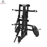 Titanium Strength Elite Series Seitheben Schulter Maschine: Schrägansicht mit aufgelegter Hantelscheibe