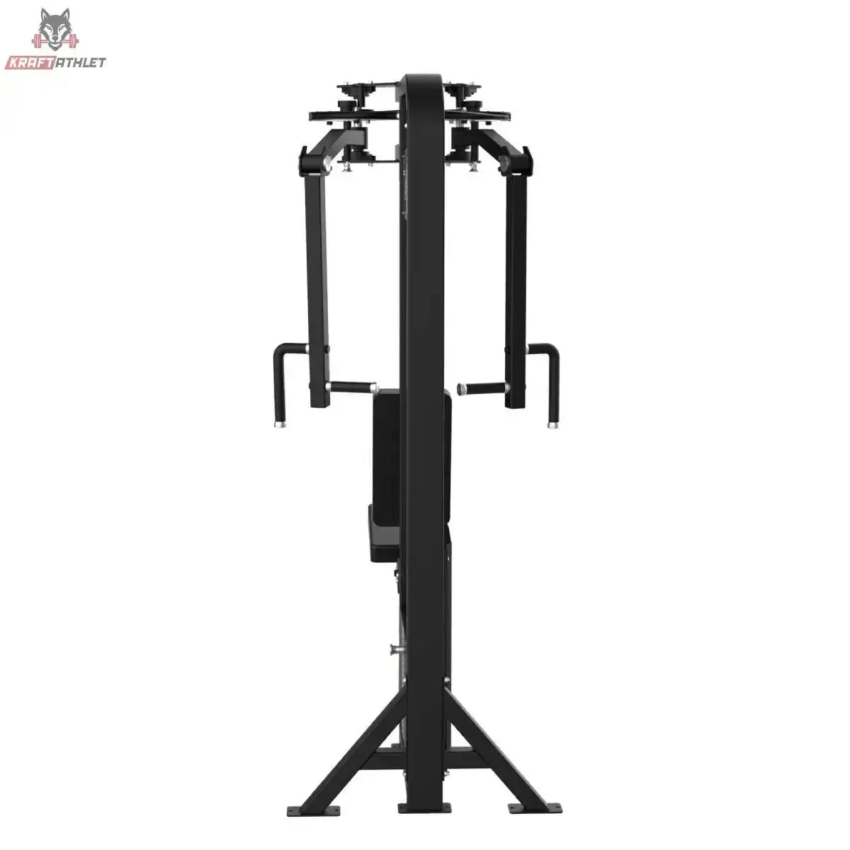 Titanium Strength Elite Series Selektorisierte Pec Fly und Rear Delt – Rückansicht mit Mittelsäule und seitlichen Griffarmen
