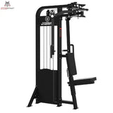 Titanium Strength Elite Series Selektorisierte Pec Fly und Rear Delt – Schrägansicht mit Sitz, Brustpolster und Gewichtsturm