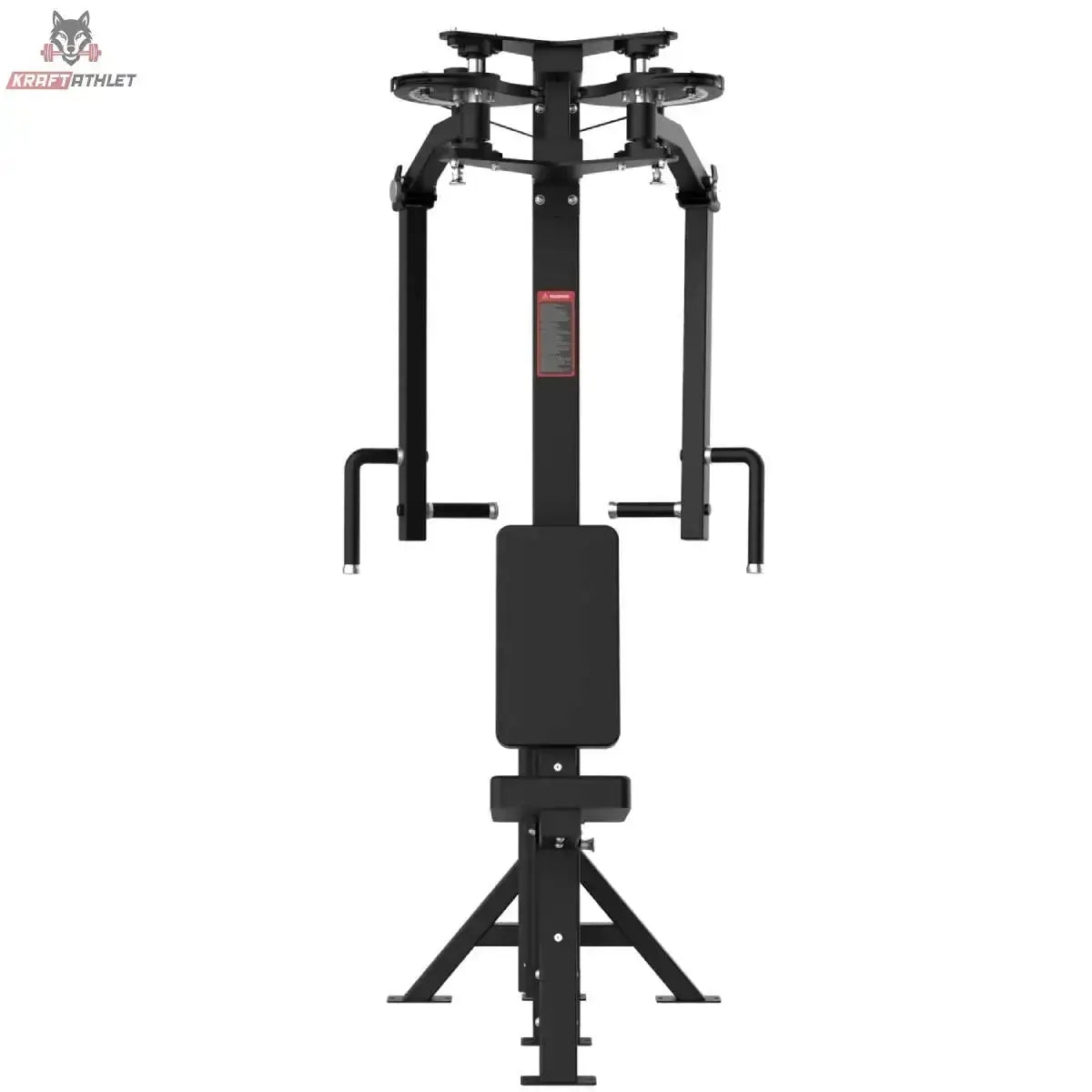 Titanium Strength Elite Series Selektorisierte Pec Fly und Rear Delt – Frontansicht mit Brustpolster und beidseitigen Griffen