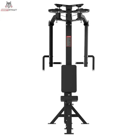 Titanium Strength Elite Series Selektorisierte Pec Fly und Rear Delt – Frontansicht mit Brustpolster und beidseitigen Griffen