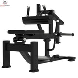 Titanium Strength Elite Series Sitzende Wadenmaschine: Seitenansicht von rechts mit Kniepolster und Sitz