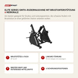 Titanium Strength Elite Series Smith-Rudermaschine mit Brustunterstützung mit 4 Merkmalen: Bruststütze 6-fach, Lineare Führung, Breiter Griff und rotierende Mittelgriffe, 4 Sicherungspositionen