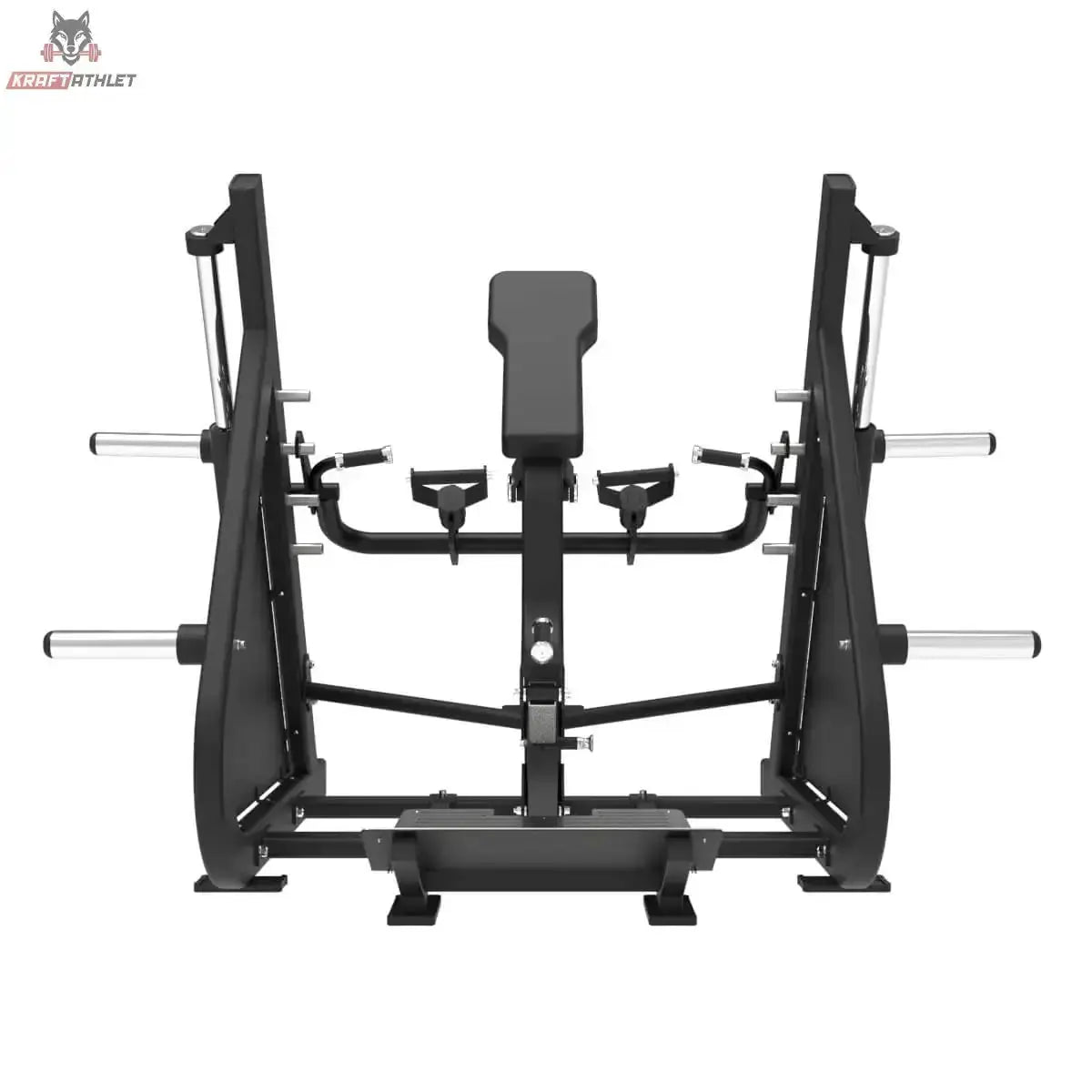 Titanium Strength Elite Series Smith-Rudermaschine mit Brustunterstützung – Frontansicht mit Brustpolster und Griffen