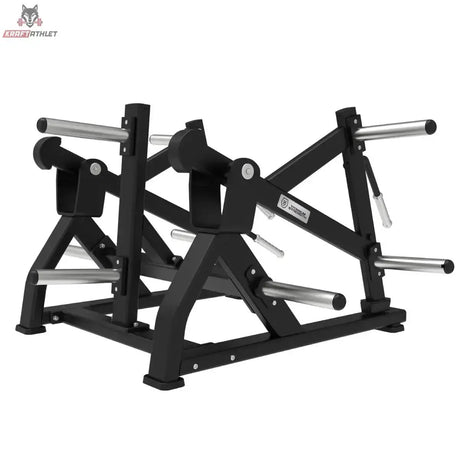 Titanium Strength Elite Series Squat Lunge Maschine – Frontansicht mit Schulterpolstern und Plattform