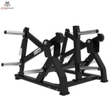 Titanium Strength Elite Series Squat Lunge Maschine – Schrägansicht von rechts mit Scheibenaufnahmen