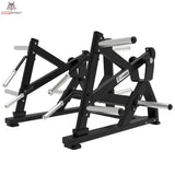 Titanium Strength Elite Series Squat Lunge Maschine – Schrägansicht von vorn auf Rahmen und Griffe
