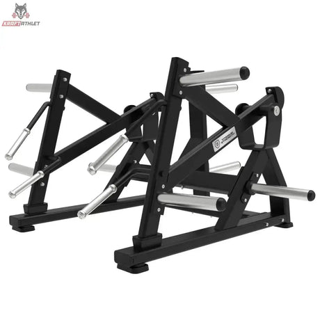 Titanium Strength Elite Series Squat Lunge Maschine – Schrägansicht von vorn auf Rahmen und Griffe