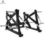 Titanium Strength Elite Series Squat Lunge Maschine – Seitenansicht mit beiden Hebelarmen und Scheibenaufnahmen