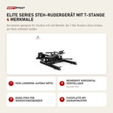 Titanium Strength Elite Series Steh-Rudergerät mit T-Stange mit 4 Merkmalen: Kein Landmine-Aufbau nötig, Mehrgriff horizontal verstellbar, Band-Pins für Widerstandsbänder, Fußplatte mit Diamantmuster