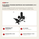 Titanium Strength Elite Series Stehende Beinpresse und Wadenheben 2-in-1 mit 4 Merkmalen: Beinpresse und Wadenheben, 35°-Schiene, Rückenlehne 4-fach, Fußplattform 60 × 70 cm