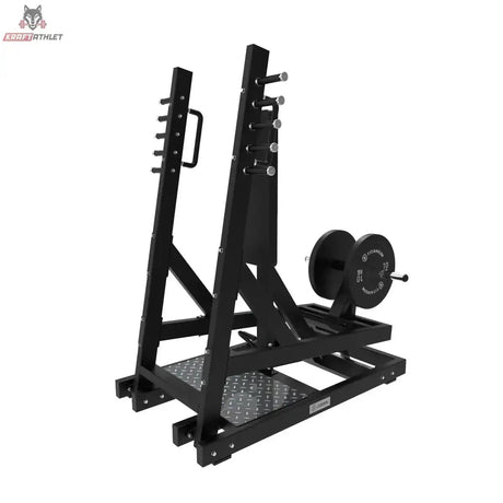 Titanium Strength Elite Series Stehende Brustpresse mit Hebelarm in Schrägansicht von hinten mit Griffen