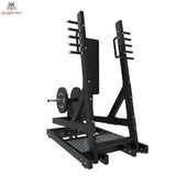 Titanium Strength Elite Series Stehende Brustpresse mit Hebelarm in Schrägansicht mit Scheibenhaltern