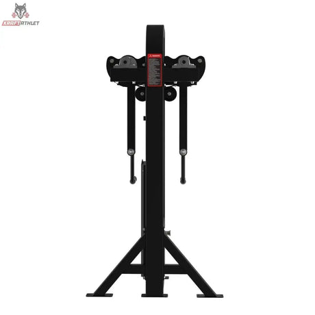 Titanium Strength Elite Series Stehende Seitliche Erhebungen – Rückansicht mit Säule und beidseitigen Armhebeln