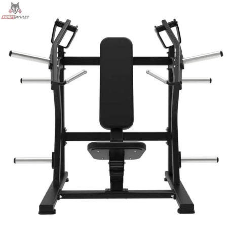 Titanium Strength Elite Series Super Incline Chest Press in Frontansicht mit Rückenpolster, Sitz und seitlichen Griffen