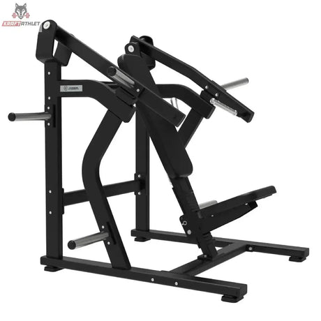 Titanium Strength Elite Series Super Incline Chest Press in Seitenansicht von links mit steilem Bewegungsbogen der Arme