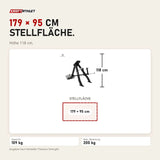 Maßbild Titanium Strength Elite Series T-Bar Rudern: Stellfläche 179 × 95 cm, Höhe 118 cm