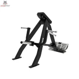 Titanium Strength Elite Series T-Bar Rudern: Schrägansicht von hinten mit Fußplattform und Griffen
