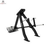 Titanium Strength Elite Series T-Bar Rudern: Schrägansicht mit Brustpolster, Hebelstange und Fußplatte