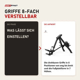 Frage und Antwort zu Titanium Strength Elite Series T-Bar Rudern mit einstellbaren Griffen: Was lässt sich einstellen?