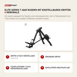 Titanium Strength Elite Series T-Bar Rudern mit einstellbaren Griffen mit 4 Merkmalen: Griffe 8-fach verstellbar, Drehbare Griffe, Fußplattform 7-fach höhenverstellbar, Gepolsterte Brustauflage