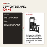 Frage und Antwort zu Titanium Strength Elite Series Torso Rotation: Wie schwer ist der Gewichtsstapel?