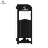 Titanium Strength Elite Series Torso Rotation – Rückansicht mit Logo-Abdeckung des Gewichtsturms