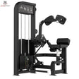 Titanium Strength Elite Series Total Abdominal – Schrägansicht mit Schulterpolstern, Sitz und Gewichtsturm