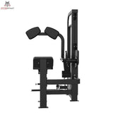 Titanium Strength Elite Series Total Abdominal – Seitenansicht von rechts mit Schulterpolstern und Fußstütze