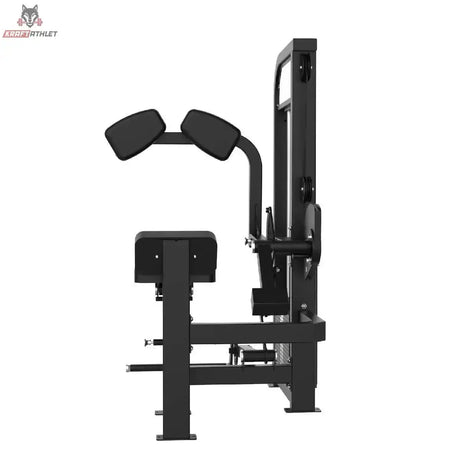 Titanium Strength Elite Series Total Abdominal – Seitenansicht von rechts mit Schulterpolstern und Fußstütze