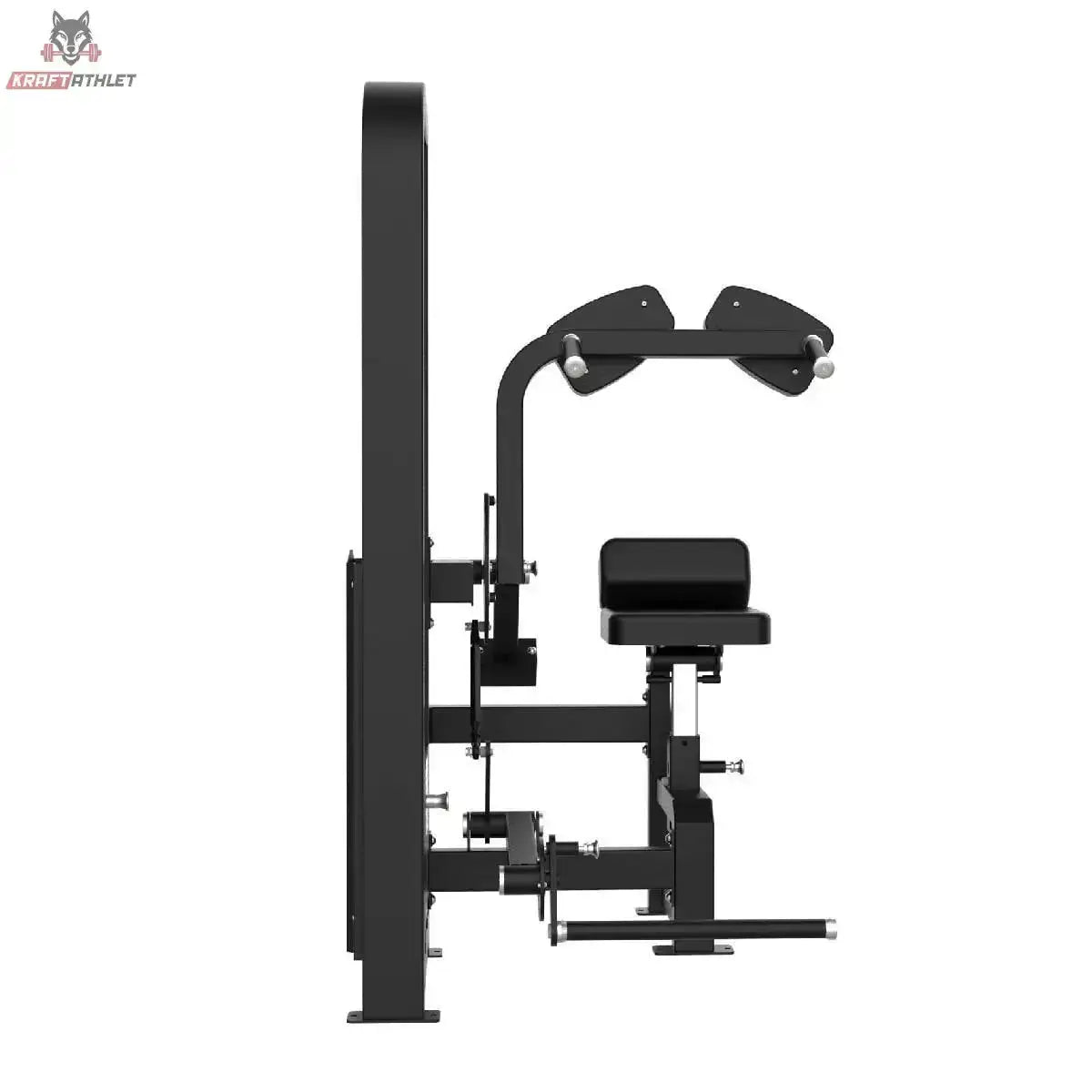 Titanium Strength Elite Series Total Abdominal – Seitenansicht mit Schulterpolstern und Sitz