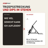 Frage und Antwort zu Titanium Strength Elite Series Trizepsstreckung und Dips im Stehen: Wie viel Gewicht kann ich auflegen?